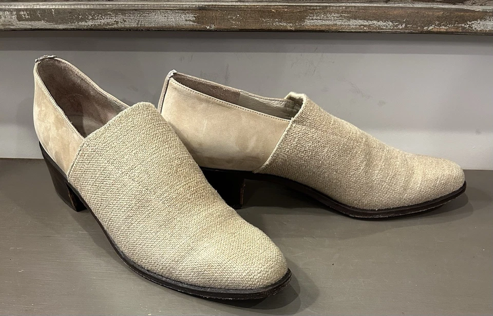 Zapatos sin cordones Donald Pliner color topo/avena con tacón bloque para mujer talla 8M” Foto 2 de 4