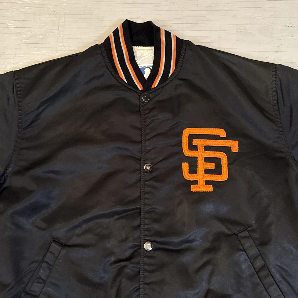 Vintage 90s MLB Starter San Francisco SF Giants Satin Baseball Jacket Sz Large - Image 2 of 4