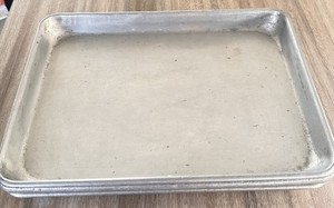 1/4-Size Aluminum Baking Roasting Grilling Sheet Pan 9-1/2" x 13" 3 sheets