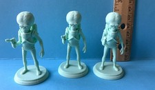 3 Original 3-D print 1960s Martians 3-inch hard plastic toy Spaceman figures