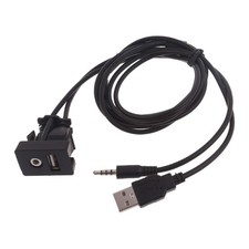 Water Resistant USB Flush Mount Cable Dashboard Panel Mount USB 3.5mm Connector