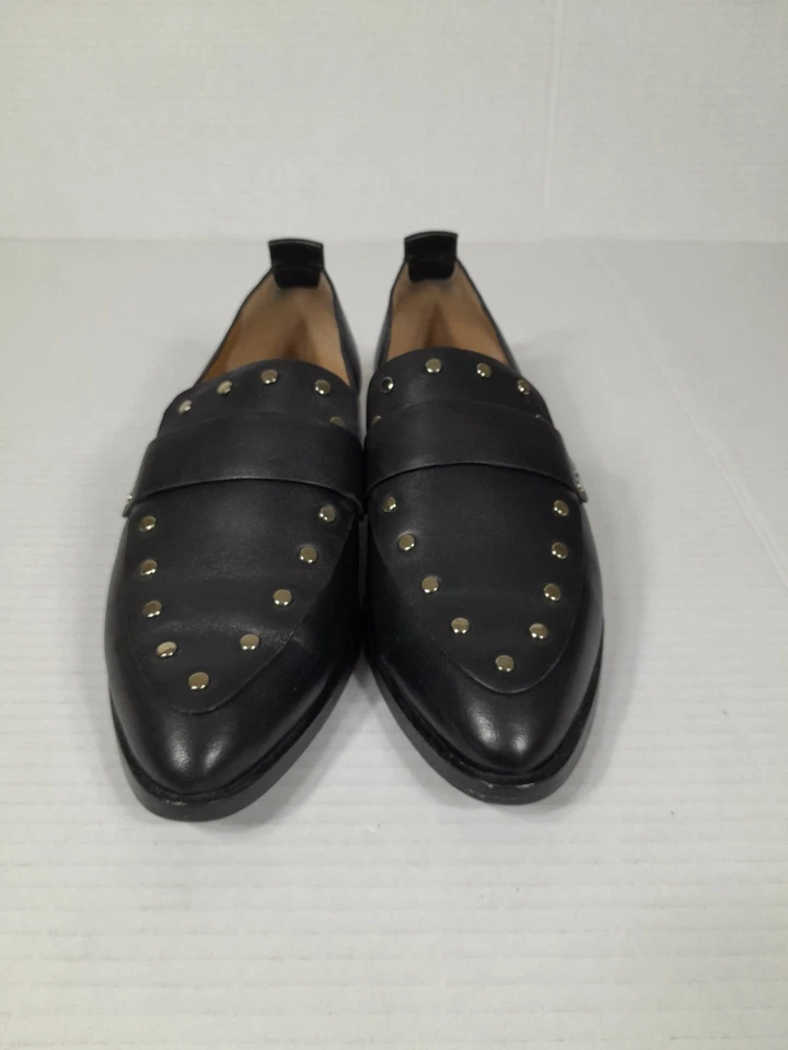 Zapatos Mocasines Joie Para Mujer Taron Tachonados Cuero Planos Negros Talla 37.5 EE. UU. 6.5 - 7 Foto 4 de 4