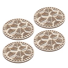 4 Pcs Wood Crochet Crafts Wooden Blank Knitting Shaper