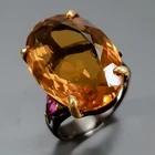 GEM 20 ct+ Natural Citrine Quartz Ring 925 Sterling Silver Size 7.5 /R474294
