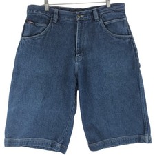 FUBU Men's 38x13 Baggy Denim Carpenter Shorts Blue Cotton 10 Pocket