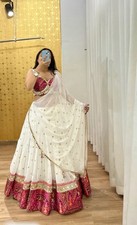 Indian Georgette Lehenga Choli Digital Print Sequins Mirror Wedding Outfit