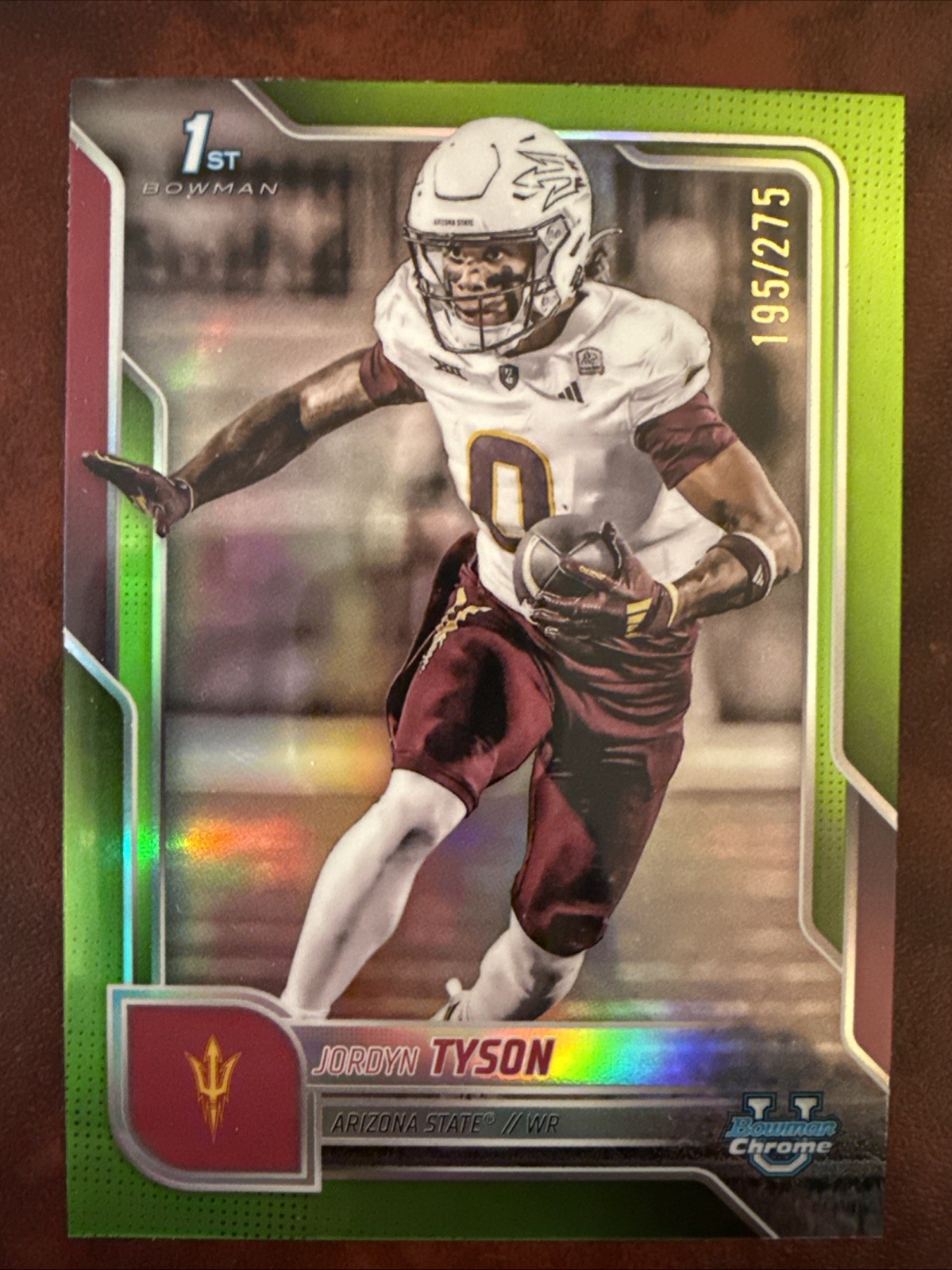 2025 Bowman Chrome University Jordyn Tyson #31 1st Lime Green Refractor /275