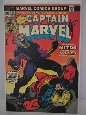 Captain Marvel #34 (1974) Jim Starlin SIGNED | Bronze Age Marvel Comic Complete