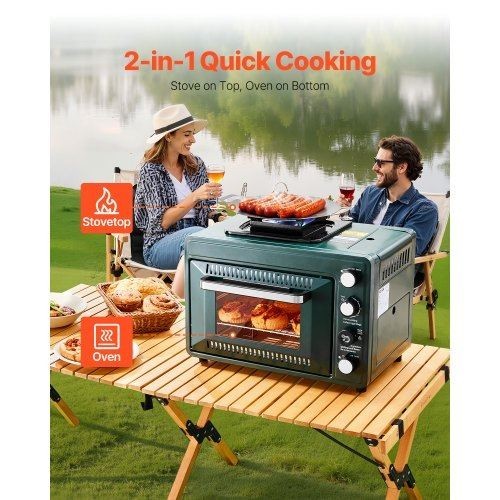 Outdoor Oven 2in1 Portable Gas Camping Stove Oven Combo Adju