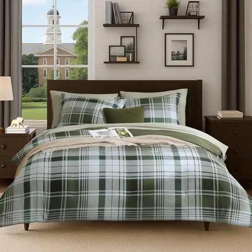MaiRêve Comforter Set Bedding Sets for Boys Girls 5 Pieces Twin XL Olive Green - Image 2 of 4