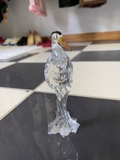 Swarovski Silver Heron Figurine 221627 Retired Crystal Bird 6" Mint (No Box)