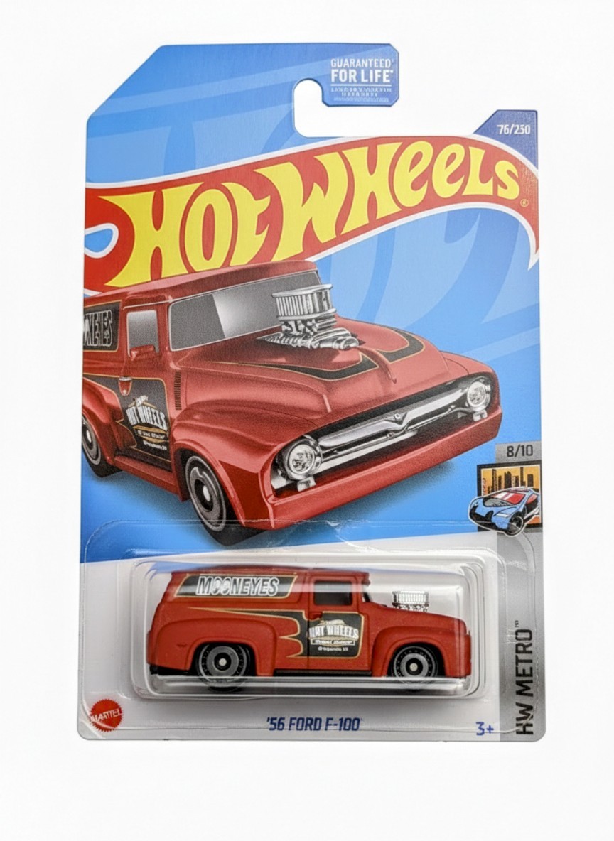 Hot Wheels 2022 '56 Ford F-100 Red Mooneyes HW Metro #76/250 New NIP
