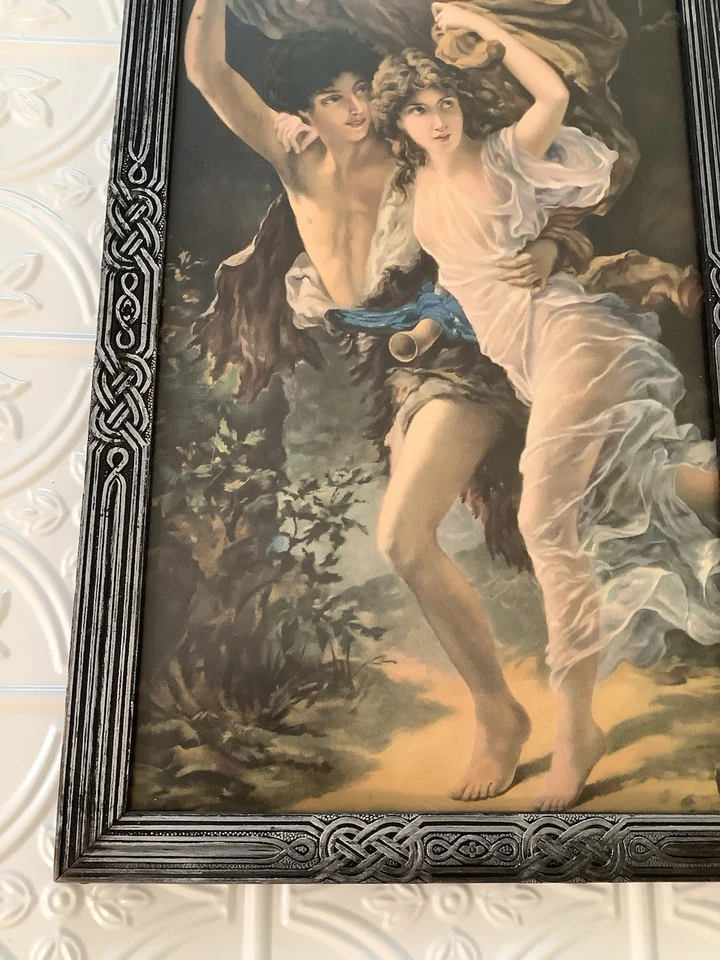 De colección IMPRESIÓN Pierre Auguste Cuna La Tormenta Pintura Arte Tallado Marco de Madera Foto 2 de 4