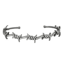 DJULA - Barbelé - Bracelet jonc or noirci et diamant