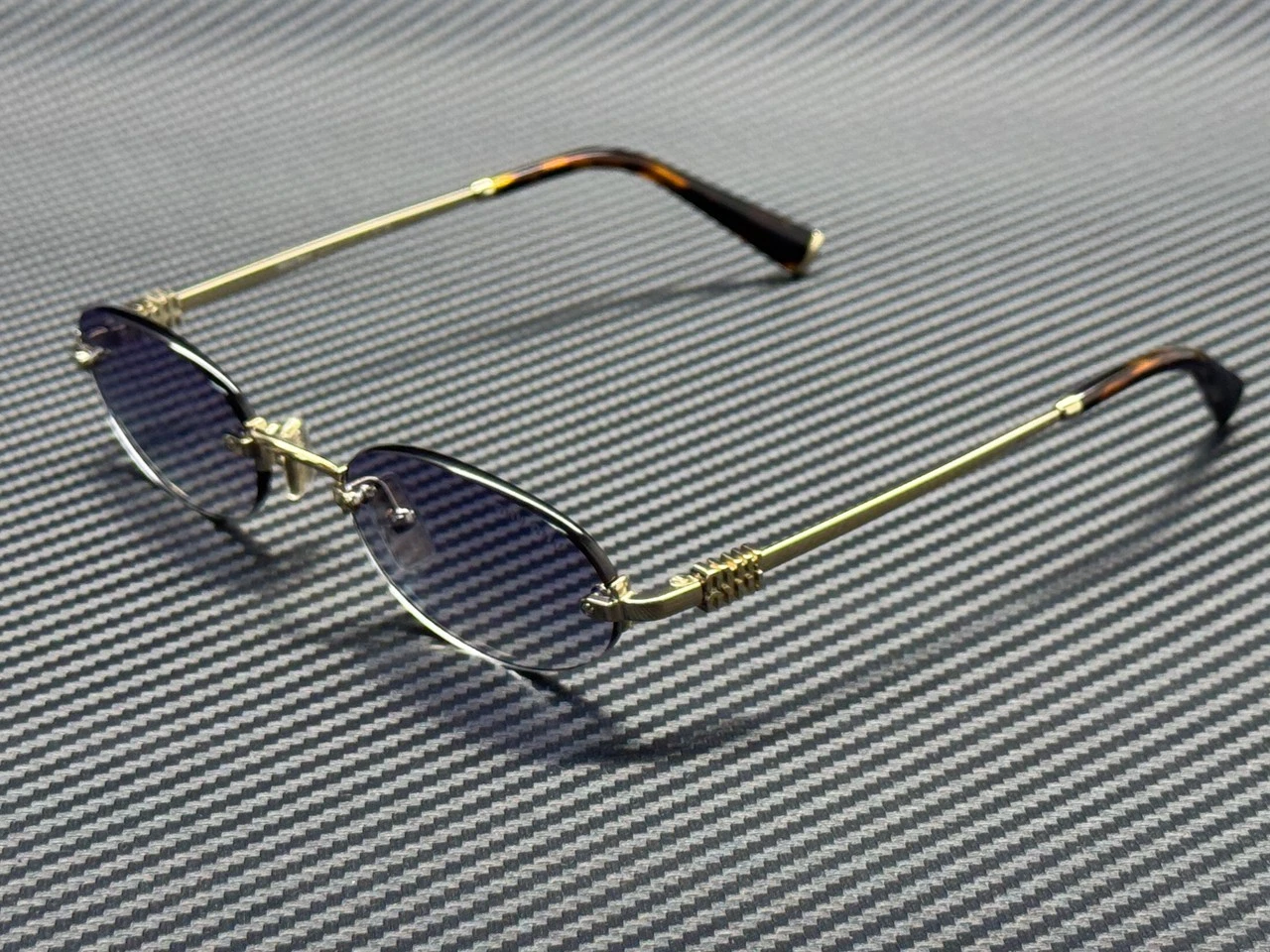Miu Miu — MIU MIU MU A54S ZVN80O Pale Gold Blue Gradient Women's 51 mm Sunglasses