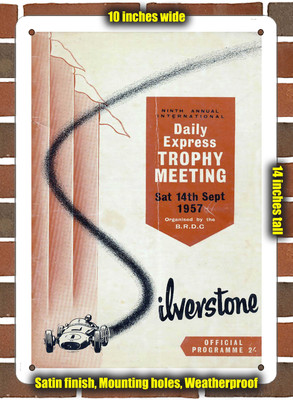 Metal Sign - 1957 Silverstone Circuit Racing Program - 10x14 inches