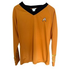 Star Trek Captain Kirk Deluxe Costume Shirt Gold Rubies Mens Large Cosplay