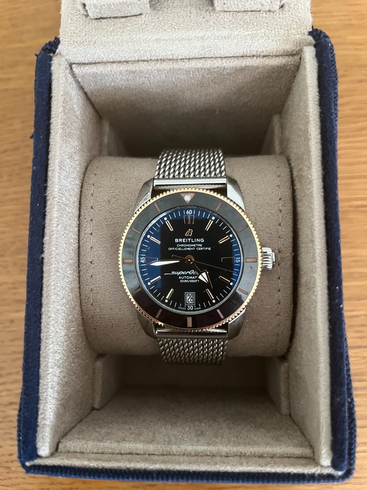 Breitling Superocean Heritage B20 Auto 42 mm Steel and Rose Gold Black Dial