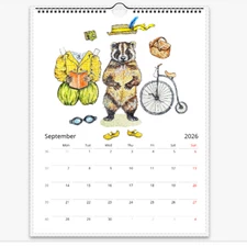 2026 Wall Calendar – Cute Paper Dolls, Single-sided letter size wall, POD, Print