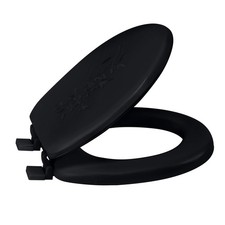 Bath Bliss Extra Soft Standard Round Toilet 14.76" x 15.5" x 2.36", Black