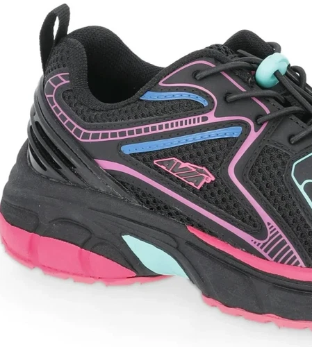 Kids Avia SIZE 6 Running Sneakers Girl swith Bungee Laces COLOR Black Pink Multi - Picture 15 of 22