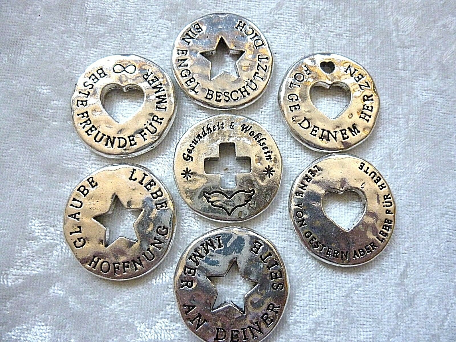 Engelmünze Taler Schutz Freunde Gesundheit Herz Anhänger deutsch englisch