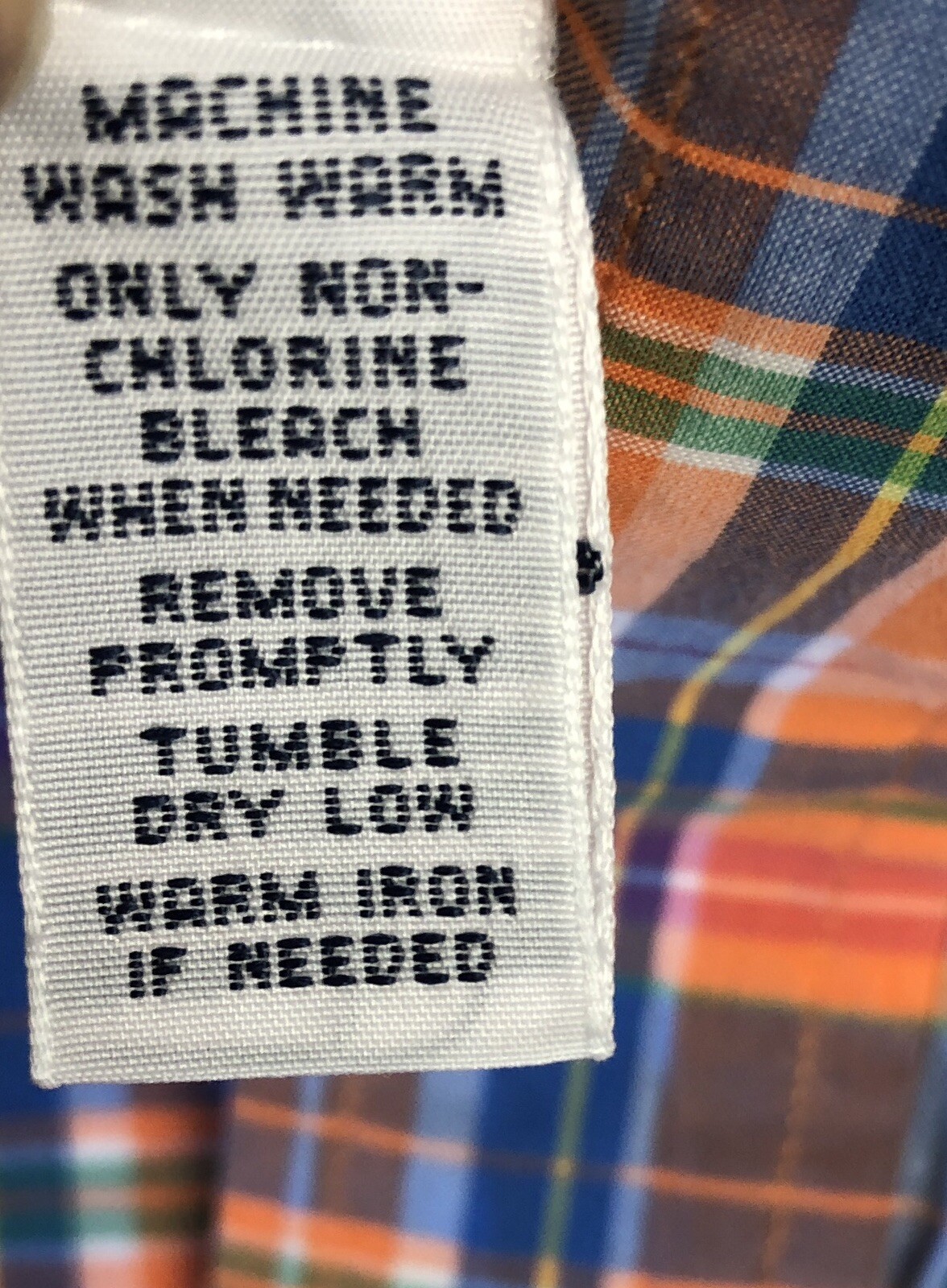 Polo Ralph Lauren Button Down Dress Shirt Mens SZ Large Orange Green Plaid READ! thumbnail 3