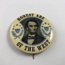 Vintage HONEST ABE OF THE WEST (Abe Lincoln) Button, Pinback ~ 1967 ©Art Fair NY