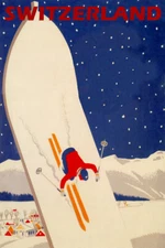 Switzerland Skiing Snowboarding Ski Winter Sport Vintage Poster Repro FREE S/H