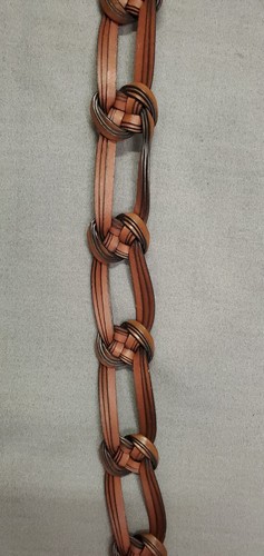 Vintage Leather Belt Womens 34 Ornate Medallion Buckle Knotted Western Boho Vtg - Picture 12 of 19