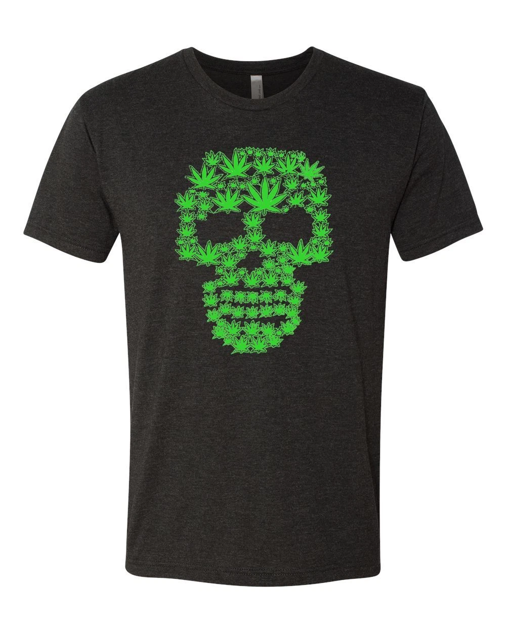 Pot Leaf Skull Marijuana 420 Mens Premium Tri Blend Tshirt