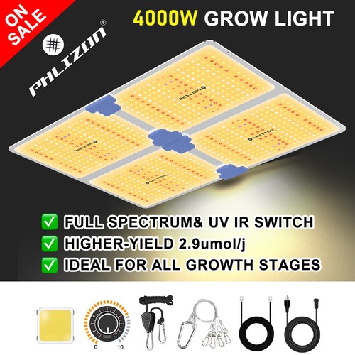 2024 NEWEST Phlizon P4000W LED Grow Light Full Spectrum Indoor Veg Flower UV/IR - 第 1/12 張圖片