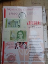 Numisblatt 2/1999 : 50 Jahre SOS-Kinderdörfer mit 2 fünf DM Scheinen