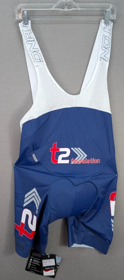 Bermuda de ciclismo base T2 com camisa de jersey masculina azul branca tamanho 2XL nova com etiquetas - Imagem 4 de 4