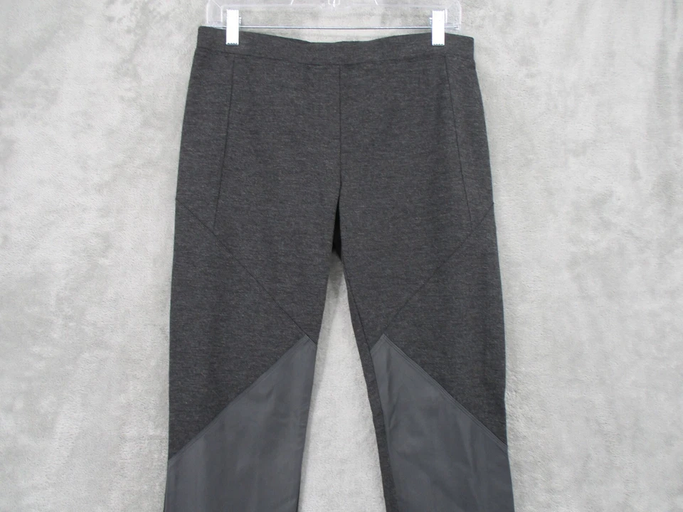 Pure DKNY Pants Womens Medium Leggings Stretch Knit Leather Trim Stretch Moto - Image 3 of 4