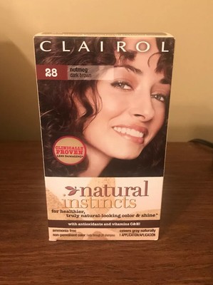 1 CLAIROL NATURAL INSTINCTS #28 NUTMEG Dark Brown Hair ...