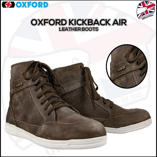 Oxford Kickback Air Short Summer Motorcycle Boots Motorbike Trainers Brown