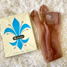 Vintage 1950s Kayser Garter Stockings  + Box Seamless Knit 9.5-10 Medium
