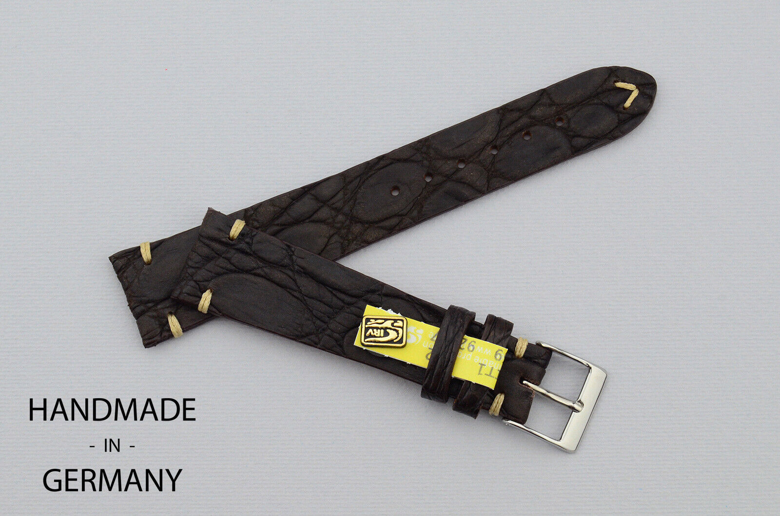 Fluco Germany 20mm Genuine Louisiana Alligator Grain handmade vintage strap/band