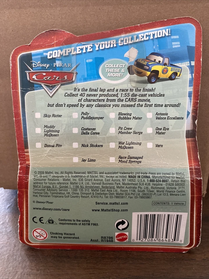 Disney Pixar Cars Final Lap Collection Matthew "True Blue" McCrew #153 - Image 2 of 2