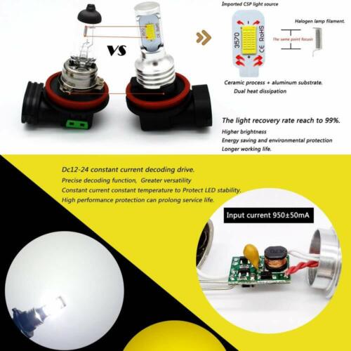 2x Kit de bombillas LED de faros de motocicleta H7 haz alto/bajo 30W 3600LM 6000K blanco CSP - Imagen 7 de 10