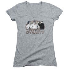 Three Stooges Juniors V-Neck T-Shirt NYUK Dynasty Athletic Heather
