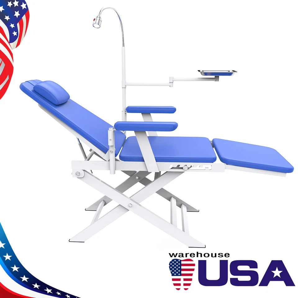 Portable Dental Mobile Chair Folding Silla LED Light /with Turbine Unit 4Holes - Image 3 of 4