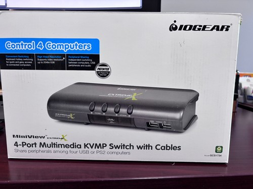 IOGEAR MiniView Extreme - 4 Port MultiMedia KVM Switch with Cables - GCS1734 - Afbeelding 2 van 3