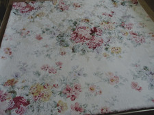 large ivory tablecloth pink and yellow flowers 58 x 100