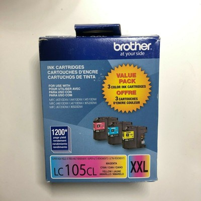Brother LC105CL XXL Genuine Super High Yield Ink Cartridges, LC1053PKS | eBay