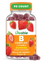 Lifeable Vitamin B Complex - Great Tasting Strawberry Flavor Gummy - 90 Count
