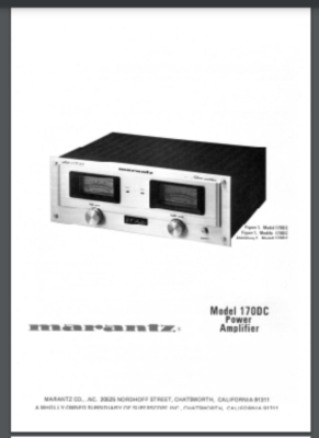 Marantz Model 170DC Power Amplifier Owner Manual 27 pages