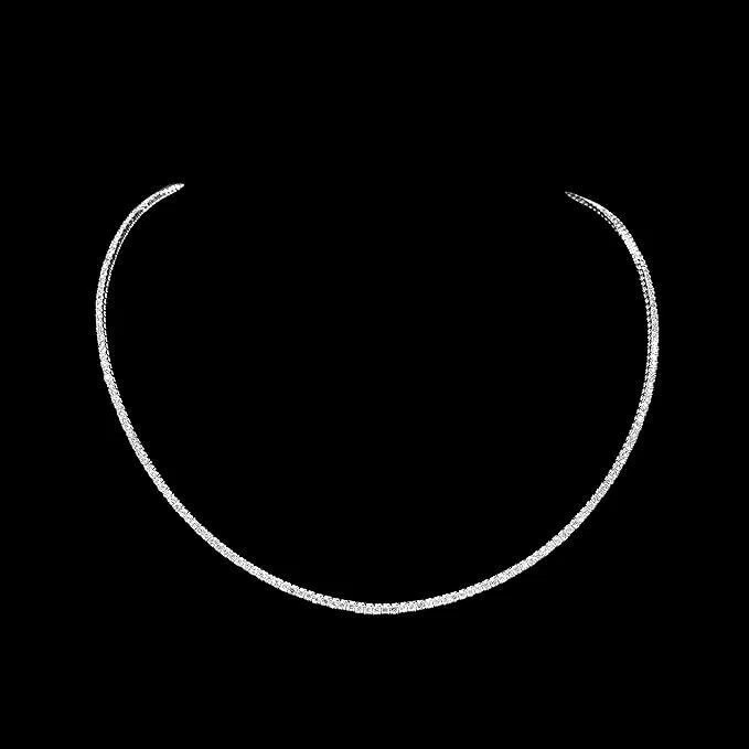 Oro Blanco 14k 4,60 Ct.T.W. Bonito collar de tenis de diamantes reales extraídos de tierra de 18" Foto 2 de 4