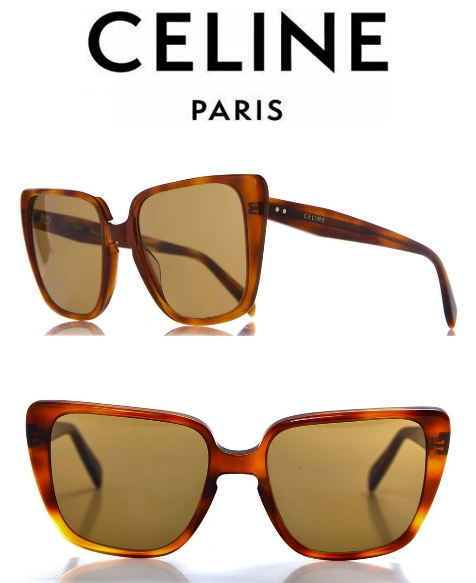 CELINE CL40047I 53E TORTOISE HAVANA BROWN OVERSIZED CAT EYE